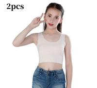 2pcs Ragazza Canottiera senza Maniche Corto Canotta Elasticizzato Maglia Intima
