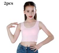 2pcs Ragazza Canottiera senza Maniche Corto Canotta Elasticizzato Maglia Intima