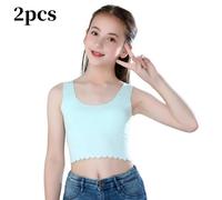 2pcs Ragazza Canottiera senza Maniche Corto Canotta Elasticizzato Maglia Intima