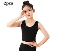 2pcs Ragazza Canottiera senza Maniche Corto Canotta Elasticizzato Maglia Intima