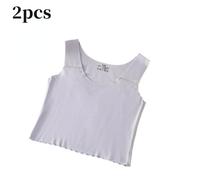 2pcs Ragazza Canottiera senza Maniche Corto Canotta Elasticizzato Maglia Intima