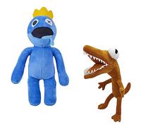 2PCs Rainbow Friends Peluche. Amici Arcobaleno Peluche. Bambola Morbida Rainbow Friends da Regalare a Ragazzi e Ragazze. Blue e Brown.