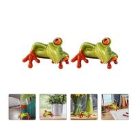 2pcs Rana Rana Desktop Decoration Resin Crafts Computer Desk Adornment per la