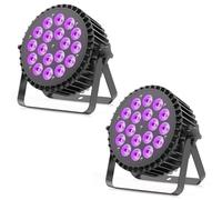 2PCS RGBWA UV Faretto Par LED 200W, 18 LED Luce da Palcoscenico con D MX 7/10CH e Stroboscopica, Illuminazione Discoteca per Feste DJ Bar Club Matrimoni Spettacolo Natale Halloween