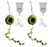2Pcs Riparo in Muschio per Ragno Saltatore e Geco, Accessorio Terrario con Cinghia Pendente & Ganci Adesivi, Tana Naturale Fatta a Mano con Vite, Habitat Carino per Animali Arrampicatori da