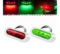 2Pcs Rosso Verde Barca Navigazione Luci LED Impermeabile Pontoon Luci 12-24V