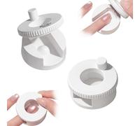 2Pcs Rotating Cat Eye Magnet, Beginner Friendly Nail Tool with Uniform Magnetic Force and Excellent Light Absorption, Can Easily DIY Glossy Cat Eye Effect (White)