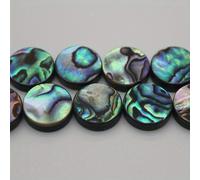 2pcs Rotondo Naturale Abalone Conchiglia Non-Porous Perline Fascino Gioielli Fai