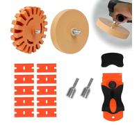 2pcs Ruota di Gomma per Rimuovi Adesivi, Gomma Rimuovere, Gomma Cancellare Trapano Disco con Adattatore, disco per cancellare per un'efficace rimozione dell'adesivo e rimozione adesivi con adattatore