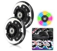 2Pcs Ruota per Monopattino 100MM, Ruote Luminose per Scooter, Ruote di Ricambio per Scooter 100MM, Stunt Scooter Ruote, con Cuscinetti a Sfera ABEC-9, Unisex Adulto (Nero)