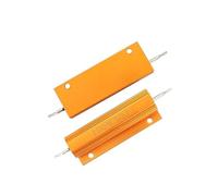 2pcs RX24 100W Aluminum Power Metal Shell Case Wirewound Resistor 10 15 20 56 100 200 1K 10K ohm Load Resistance Car LED Decoder CZAOINCU(1K)