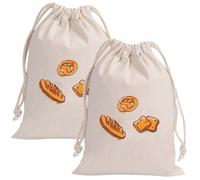 2Pcs Sacchetto Pane,Sacchetto Pane Salvafreschezza,Borsa a Baguette,Sacchetti Per Pane in Lino Riutilizzabili con Coulisse,Busta Pane Stoffa,Per Prodotti da Forno Frutta e Verdura,31 × 38cm