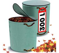 2PCS Sacchi Da Giardino Con Coperchio a Zip, Sacchi Spazzatura Con 4 Maniglie An