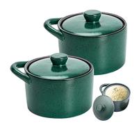 2PCS Saliera Zuccheriera in ceramica vintage da 8 once con coperchio e porta cucchiaio Ciotole per zuppa resistenti al calore per cucina Sala da pranzo, Maialini per cucina, Zuccheriera, con coperchi