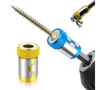 2Pcs Screwdriver Head Magnetic Ring, Removable Magnetic Screw Holder Ring for 1/4 Inch (6.35mm) Hex Shank Screwdrivers and Power Drill Bits (C-Yellow)