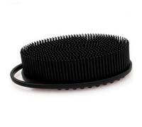 2pcs Scrubber per corpo silicone 2 in 1 lavaggio a doppio lavabo laterale a lavaggio morbido non slip spazzola pennello in silicone loofah esfoliante pennello nero