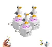 2PCS Seagull Mine Sound Button Keychain,Rechargeable Fidget Clicker with Real Sound & LED Light,Mine Little Bird Voice- Interactive Desk Stress Relief Toy Gifts for Adults(2pcs)