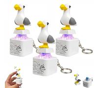 2PCS Seagull Mine Sound Button Keychain,Rechargeable Fidget Clicker with Real Sound & LED Light,Mine Little Bird Voice- Interactive Desk Stress Relief Toy Gifts for Adults(A)