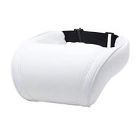 2Pcs Seat Headrest Travel Rest Neck Pillow PU Leather Memory Foam Pillows Car Accessories per Guida(White)