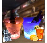 2PCS Secchiello per Ghiaccio LED da 5 L, Secchiello per Champagne con Cambio Automatico di Colore RGB, Portaghiaccio per Il Ghiaccio Impermeabile per Champagne Beverage Beer Freezer Bar Club Bar