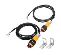 2Pcs Sensore Fotoelettrico 200mA 10-30VDC per M18 E3F-5DN1/5L (Giallo)
