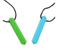 2pcs Sensory Necklace for Kids or Adults That Biting or Have Autism Silicone Chewy Toys Chewing Pendant for Boys Girls Chew Necklaces