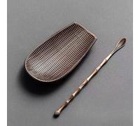 2pcs / Set Mano Metallo Lega Tè Cucchiaio Vassoio da Tè Cinese Arte Accessorio