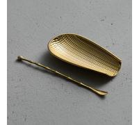 2pcs / Set Mano Metallo Lega Tè Cucchiaio Vassoio da Tè Cinese Arte Accessorio