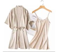 2pcs Sexy Pizzo Accappatoio Kimono Set Sposa / Damigella Casual Nanna Wear Per