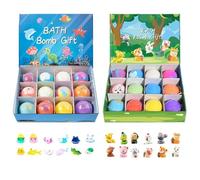 2PCS Sfera da bagno per, di sale da bagno creative a tema marino con giocattoli nascosti, di sale esplosive fatte a mano, per un'esperienza SPA, un regalo a per i bambini