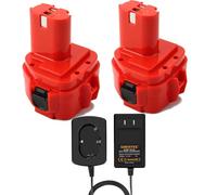 2pcs Shentec 12V 4.5Ah NI-MH Batteria + Caricabatterie sostituzione per Makita Batteria 1220 1222 PA12 1233S 1234 1233 1235 1235B 1235F 192696-2 192698-8 192698-A 193138-9 193157-5