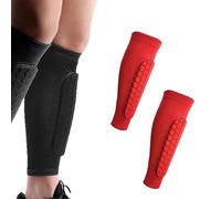 2PCS Shin Guards with Compression Sleeves, Honeycomb Pads - Lightweight Leg Protective Gear for Soccer, Football, Baseball, Boxing - Fit for Youth, Adult & Kids (C,XL)