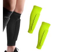 2PCS Shin Guards with Compression Sleeves, Honeycomb Pads - Lightweight Leg Protective Gear for Soccer, Football, Baseball, Boxing - Fit for Youth, Adult & Kids (E,XL)