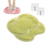 2PCS Shower Foot & Back Scrubber, Massage Pad | Wall-Mounted Back Scrubber | Silicone Bath Massage Cushion Brush with Suction Cups | Foot Washing Mat For Shower