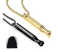 2pcs Sigaretta Finta per Smettere di Fumare,Collana Smettere Fumare,per Donna Uomo Collana Acciaio Inossidabile Rallentare Il Respiro,Oro,Nero