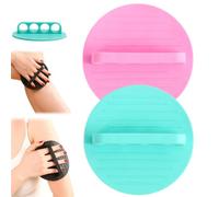 2PCS Silicone Body Scrubber with Finger Strap,Soft Silicone Shower Scrubber,Textured Rubber Shower Scrubber with Non Slip Strap,Handheld Skin Cleansing Brush,for All Skin Types