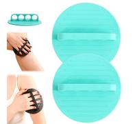 2PCS Silicone Body Scrubber with Finger Strap,Soft Silicone Shower Scrubber,Textured Rubber Shower Scrubber with Non Slip Strap,Handheld Skin Cleansing Brush,for All Skin Types