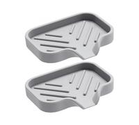 2Pcs Silicone Drain Soap Dish Portable Soap Storage Box Silicone Bathroom Soap Holder Draining Soap Holders for Bathroom Kitchen Toilet