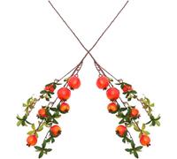 2pcs Simulated Pomegranate Branches Artificial Foam and Iron Wire Stems with Realistic Red Pomegranate Shape for Home Gathering and Holiday Photography Prop Decoration Professional process