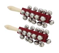 2Pcs Sleigh Bells Musical Percussioni Campane 21 Manico In Legno Stick Shaker Per Vacanze Matrimonio Compleanno Facile Da Usare Manico In Legno Slitta