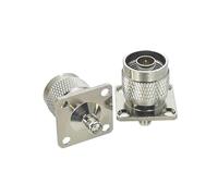 2Pcs SMA Femmina Martinetti A N Spina Maschio 18.4mm 4-fori Flangia Adattatore RF Connettore Coassiale 50ohm Nichelato