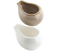 2Pcs Small Ceramic Syrup Pitcher Coffee Milk Jug Kitchen Use Assorted Colors