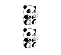 2Pcs Small Panda Waterproof Temporary Tattoos Stickers Body Art Fake Cute Tattoos For Men Women(001)