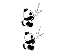 2Pcs Small Panda Waterproof Temporary Tattoos Stickers Body Art Fake Cute Tattoos For Men Women(002)