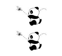 2Pcs Small Panda Waterproof Temporary Tattoos Stickers Body Art Fake Cute Tattoos For Men Women(004)