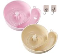 2pcs Snail Drain Basket, Rotating Fruit Vegetable Washer with Strainer, Portable Kitchen Cleaning Device (Pink+White)