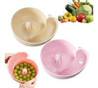 2Pcs Snail Shaped Fruit Washer, Snail Shape Drainer Portable Vegetable Washer, Snail-Shaped Drain Basket Berry Washer Spinner Bowls (White+Pink)
