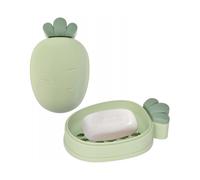 2Pcs Soap Dish Soap Box, Soap Dishes with Lid, Plastic Draining Soap Dishes, Soap Box Container, Soap Bar(Green)