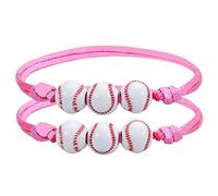 2PCS Softball Bracciale Bomboniere Giallo Softball Perline Braccialetti Braccialetto di Perline Softball Per Ragazze Ragazzo Adolescenti Sport Compleanno Softball Favori Collana Giada, Misura unica
