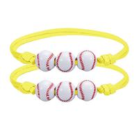 2PCS Softball Bracciale Bomboniere Giallo Softball Perline Braccialetti Braccialetto di Perline Softball Per Ragazze Ragazzo Adolescenti Sport Compleanno Softball Favori Collana Giada, Misura unica